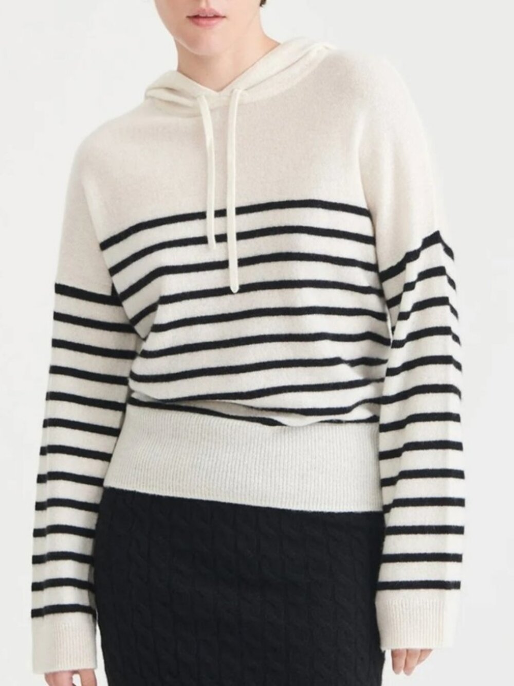 NAADAM Striped Cashmere Oversized Hoodie - Picture 11 of 11